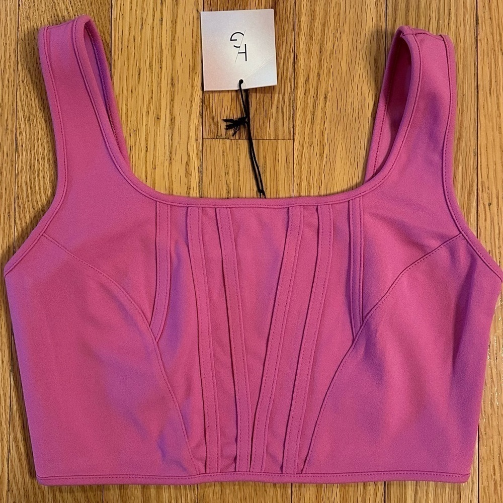 Happily Grey Pink Magenta Tank Crop Top Small